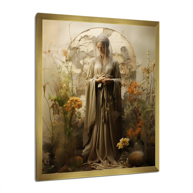 Designart "Folk Religion Divine Connection I" Folk Religion Framed